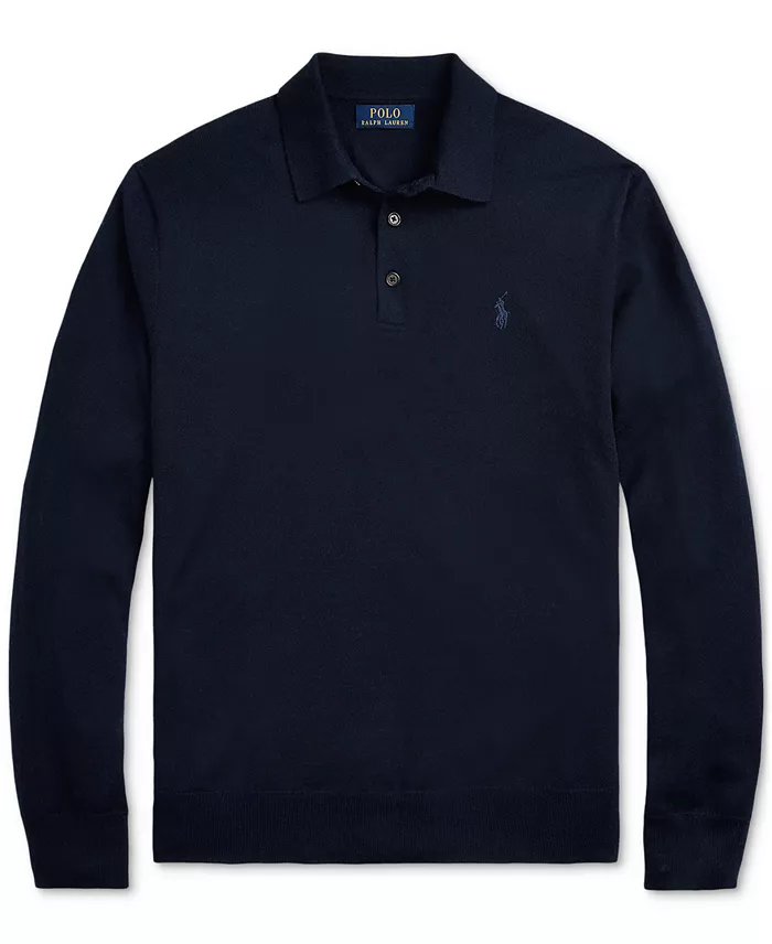 Men's Wool Polo-Collar Sweater - thumbnail 10