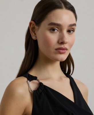 Women's Ring-Trim Jersey Cowlneck Gown