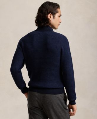 Men's Washable Wool Quarter-Zip Sweater