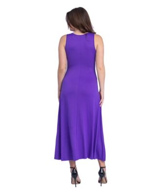 Petite Slim Fit A-Line Sleeveless Maxi Dress