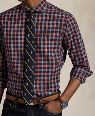Men's Classic-Fit Plaid Poplin Shirt
