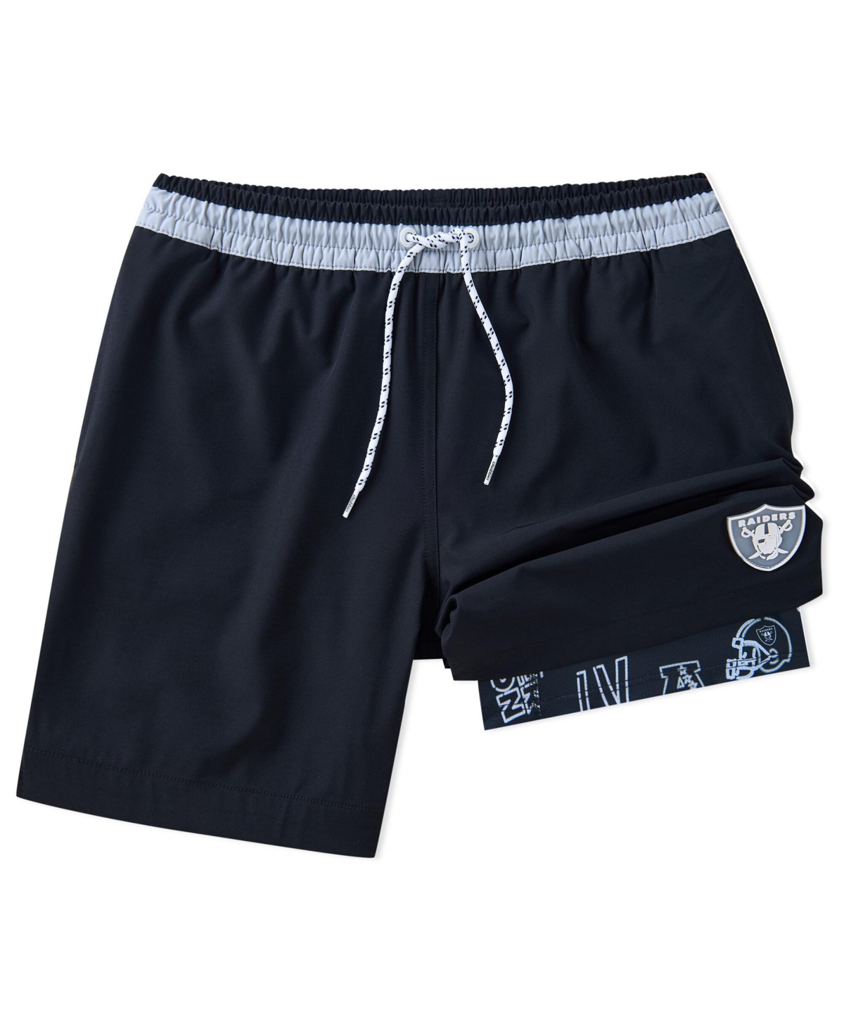 Men's 5.5" Black Las Vegas Raiders The Neon Lined Classic Swim Trunks - Black