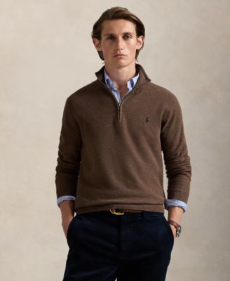 Polo Ralph Lauren - Men's Mesh-Knit Cotton Quarter-Zip Sweater