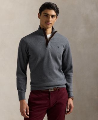 Men's Luxury Jersey Quarter-Zip Pullover Sweater