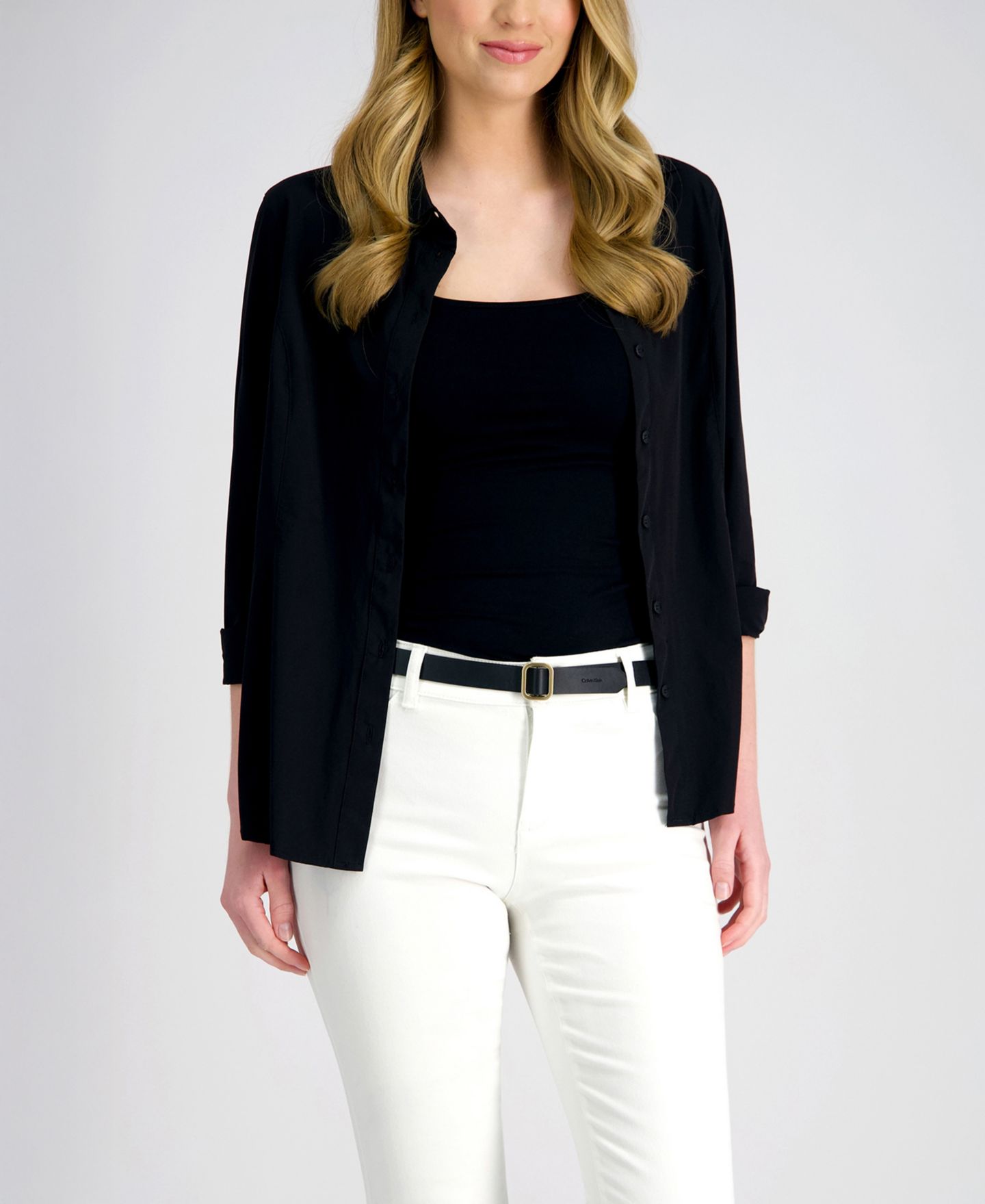 Женские ремни Calvin Klein 2-Pc. Skinny Belt Set, цвет: Чёрный / Коричневый — фото 9