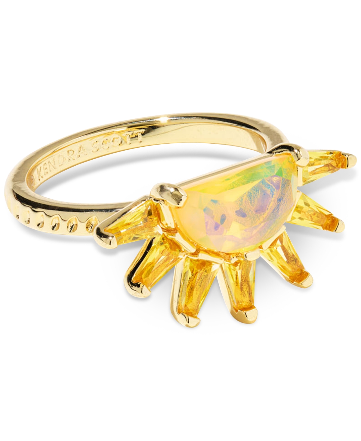 Gold-Tone Samantha Sun Band Ring - Gold Yello