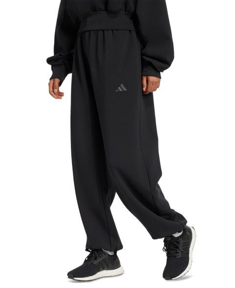 Женские брюки adidas Soft Lux Loose Mid-Rise Pull-On, цвет: Чёрный