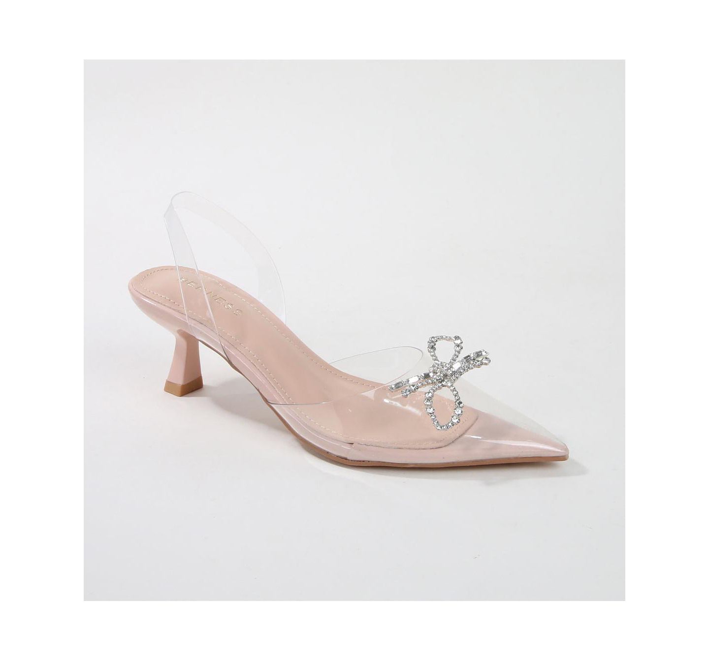 Женские туфли BERNESS Nana Clear Vinyl Slingbacks, цвет: Бежевый — фото 1