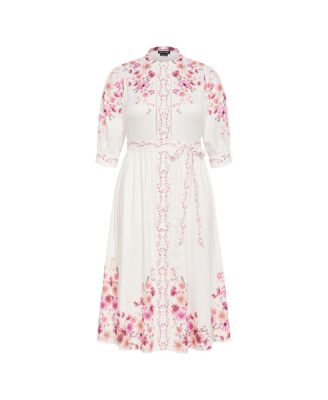 Plus Size Annabelle Button Down Floral Midi Dress