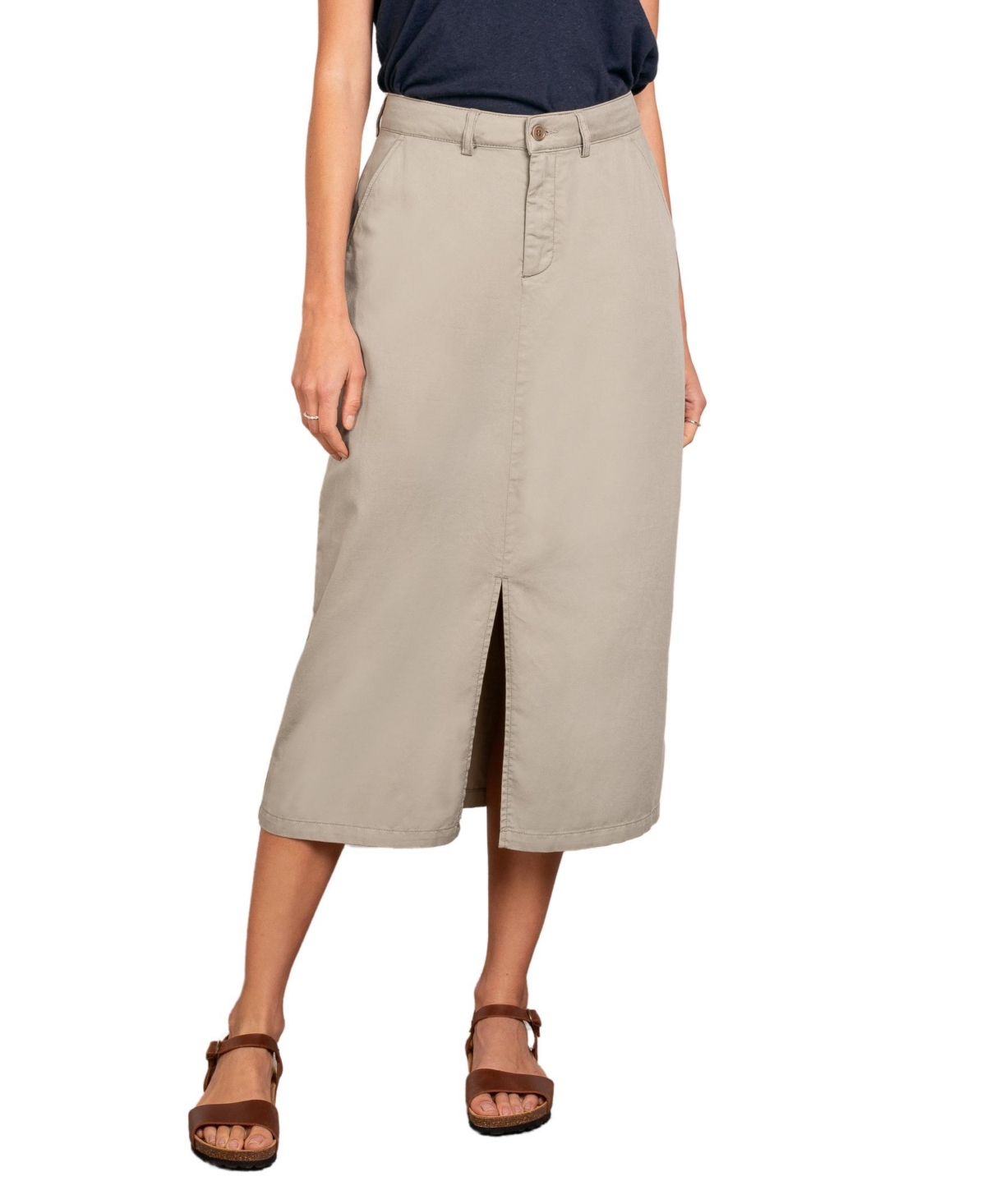 Women's Twill Midi Skirt - Stone