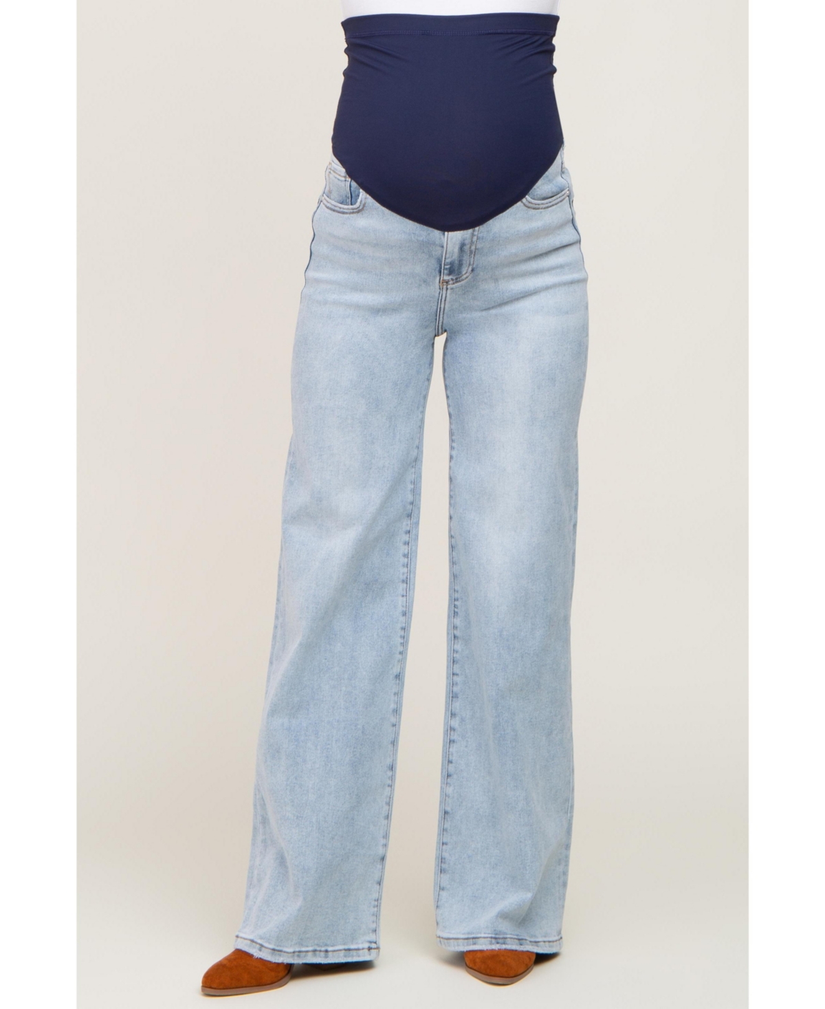 Maternity Light Blue Wide Leg Jeans - Light blue