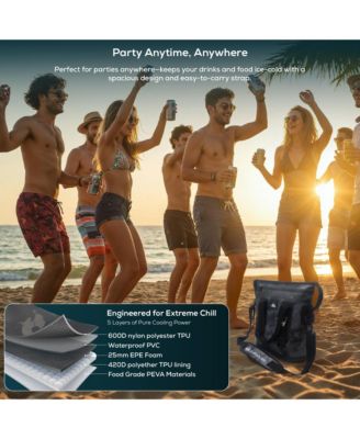 Coastal Collection 48-72H 5 Layer Insulated Tote Coller Bag with Waterproof Zippers