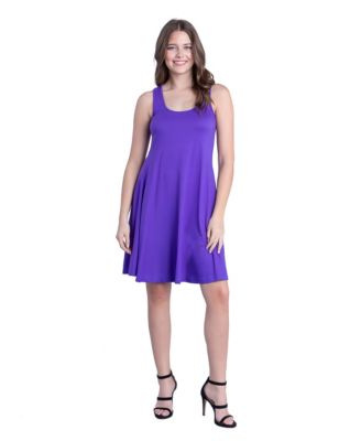 Petite Sleeveless A-Line Fit and Flare Skater Dress