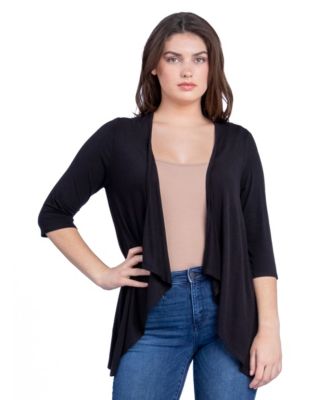 Petite Elbow Length Sleeve Open Cardigan Jacket