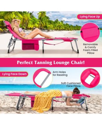 5 Position Folding Chaise Lounge Chair for Outdoor Patio Pool or Garden Relaxation