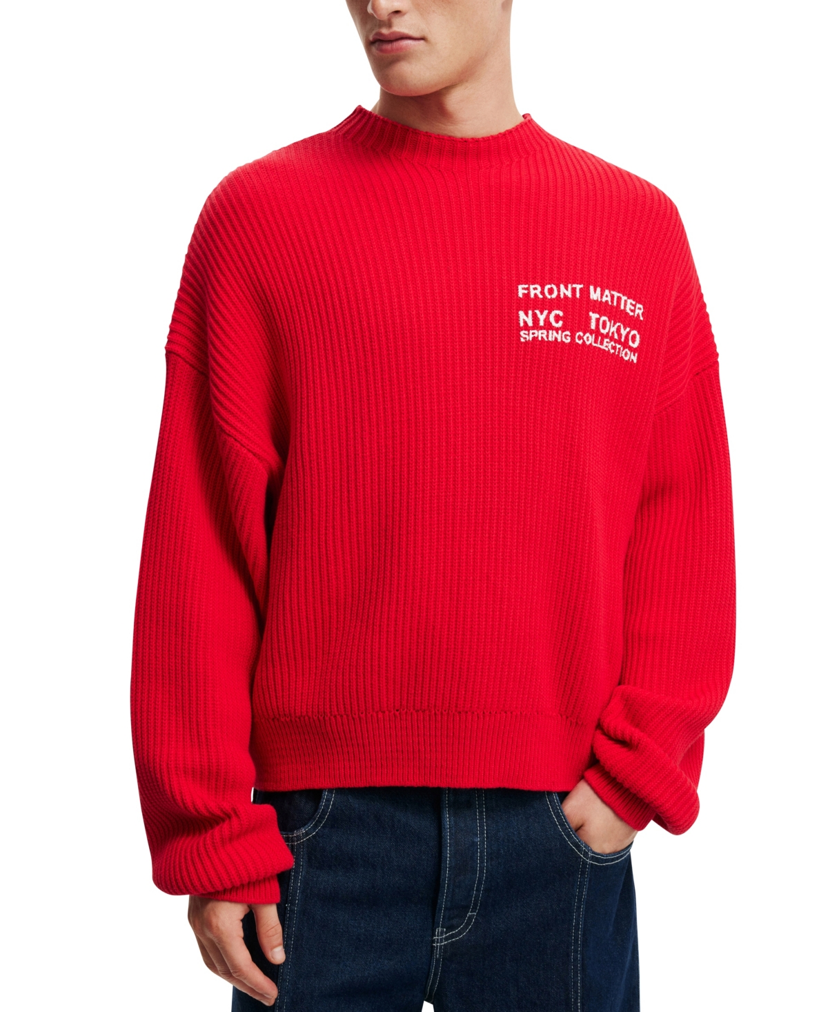 Cotton On Men's Relaxed Crew Knit Sweater