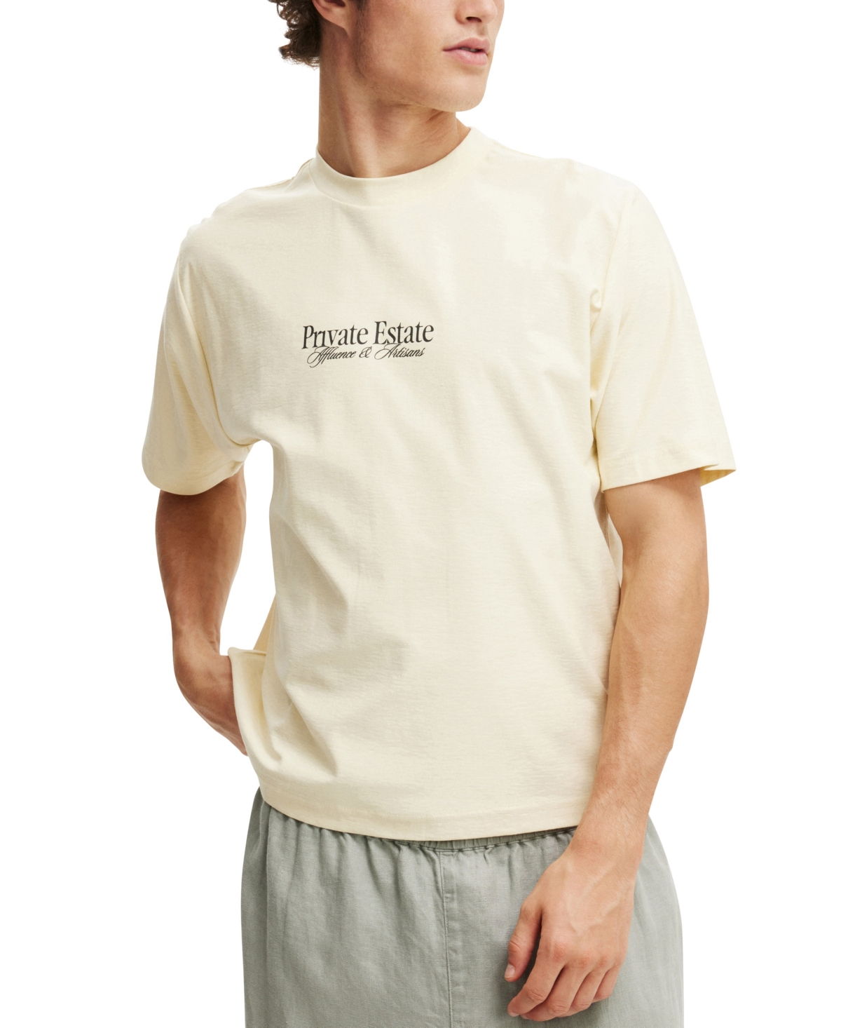 Shop Cotton On Men's Cropped Graphic T-shirt