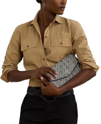 Geo-Motif Woven Straw Medium Sawyer Bag