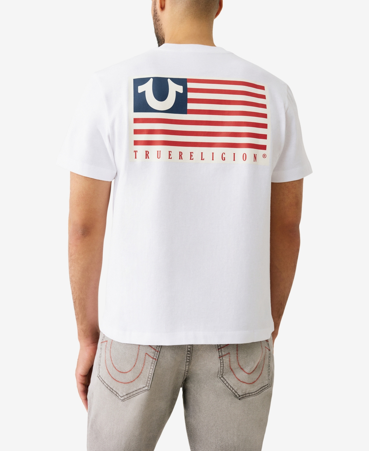 Men's Short Sleeve Horseshoe Flag T-Shirt - Optic white