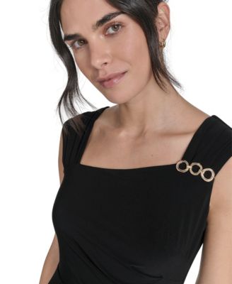 Petite Sleeveless Asymmetric Sheath Dress