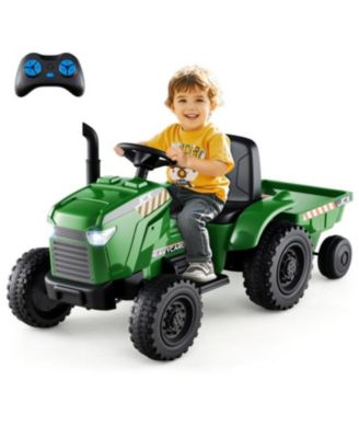 12V 2-in-1 Kids Ride On Tractor with Trailer and 3-Gear Shift