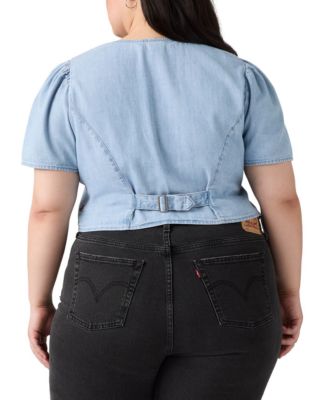 Plus Size Moxie Cotton Denim Blouse