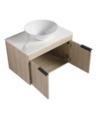 Streamdale 30" Modern Design Float Bathroom Vanity With Ceramic Basin Set