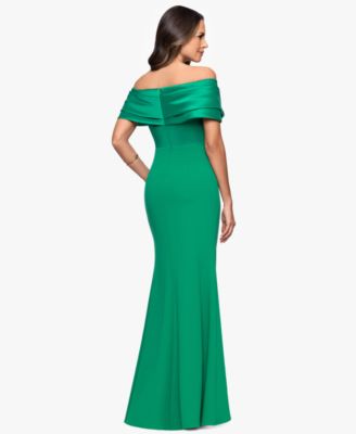 Women's Off-The-Shoulder Colorblocked Gown