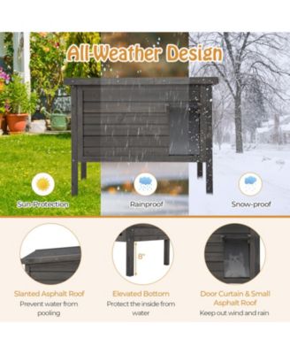Outdoor Insulated Cat House with All-Round Foam Insulated for Winter