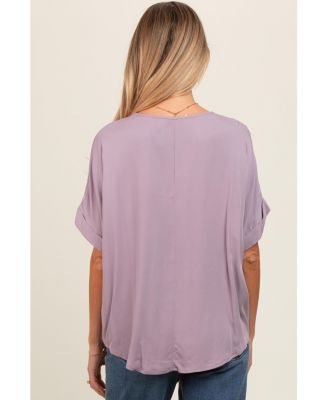 Maternity Olive V-Neck Pin-Tuck Detail Top