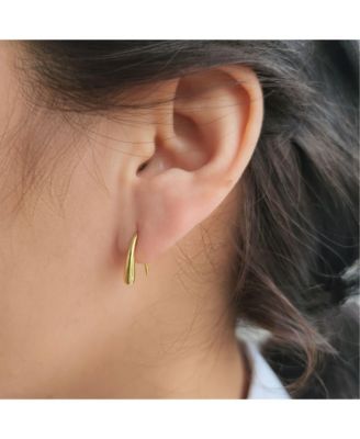 14k Gold Vermeil .925 Sterling Silver Teardrop Wire Earrings