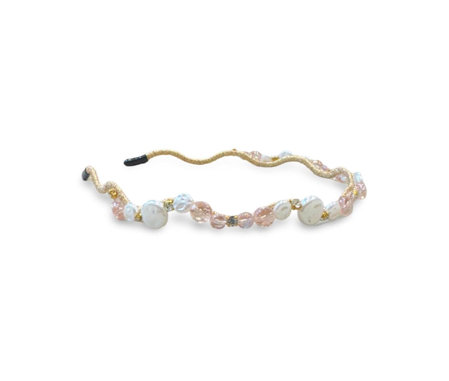 Женские аксессуары для волос Headbands of Hope Wavy Oyster Pearl Headband - Pink, цвет: Розовый — фото 6
