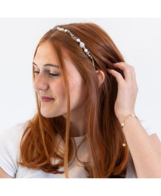 Wavy Oyster Pearl Headband - Grey