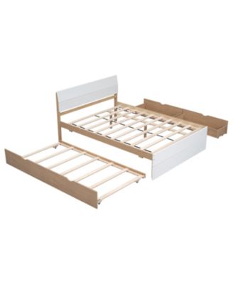 Streamdale Modern Full Bed Frame with Trundle and Drawers
