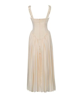 Women's Noreen Egg White Satin Drop Waist Maxi Sundress