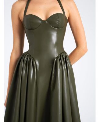 Women's Eliana Olive Faux Leather Dress