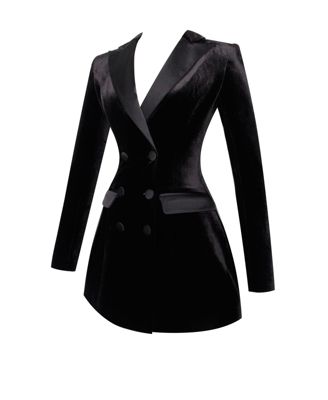 Women's Calista Black Velvet Blazer Mini Dress