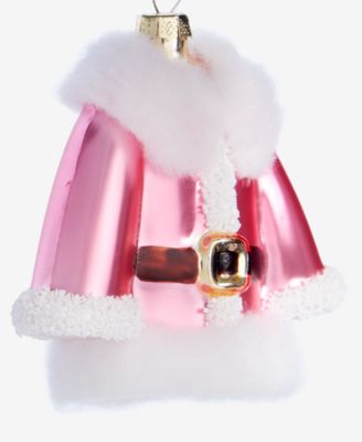 Pastel Shine Glass Pink Santa Suit Ornament, Macy's Exclusive