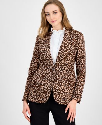 Women's Animal-Print One-Button Blazer