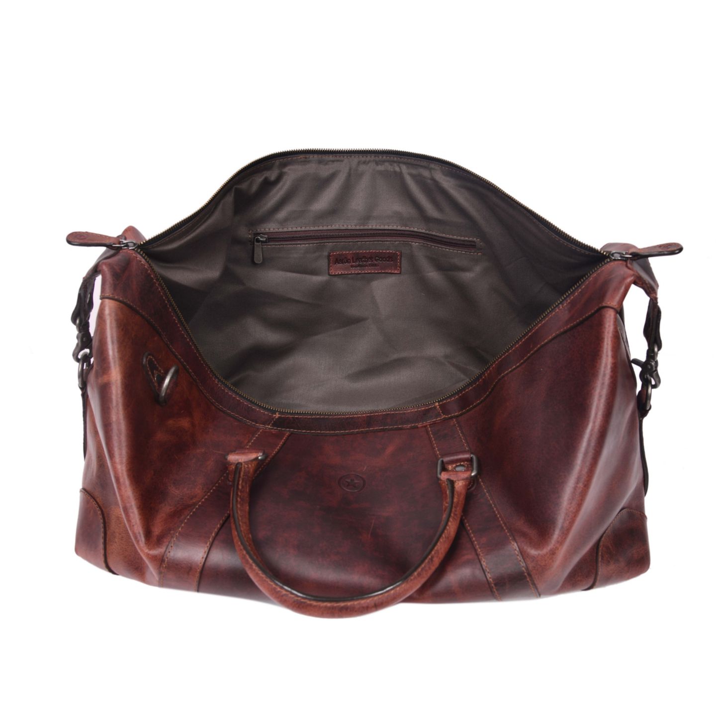 Кожаная дорожная сумка Aaron Leather Goods из цельной кожи, унисекс — фото 3