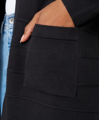 Petite Textured-Stripe Open-Front Cardigan Sweater