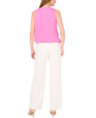 Women's Faux-Wrap Sleeveless Top