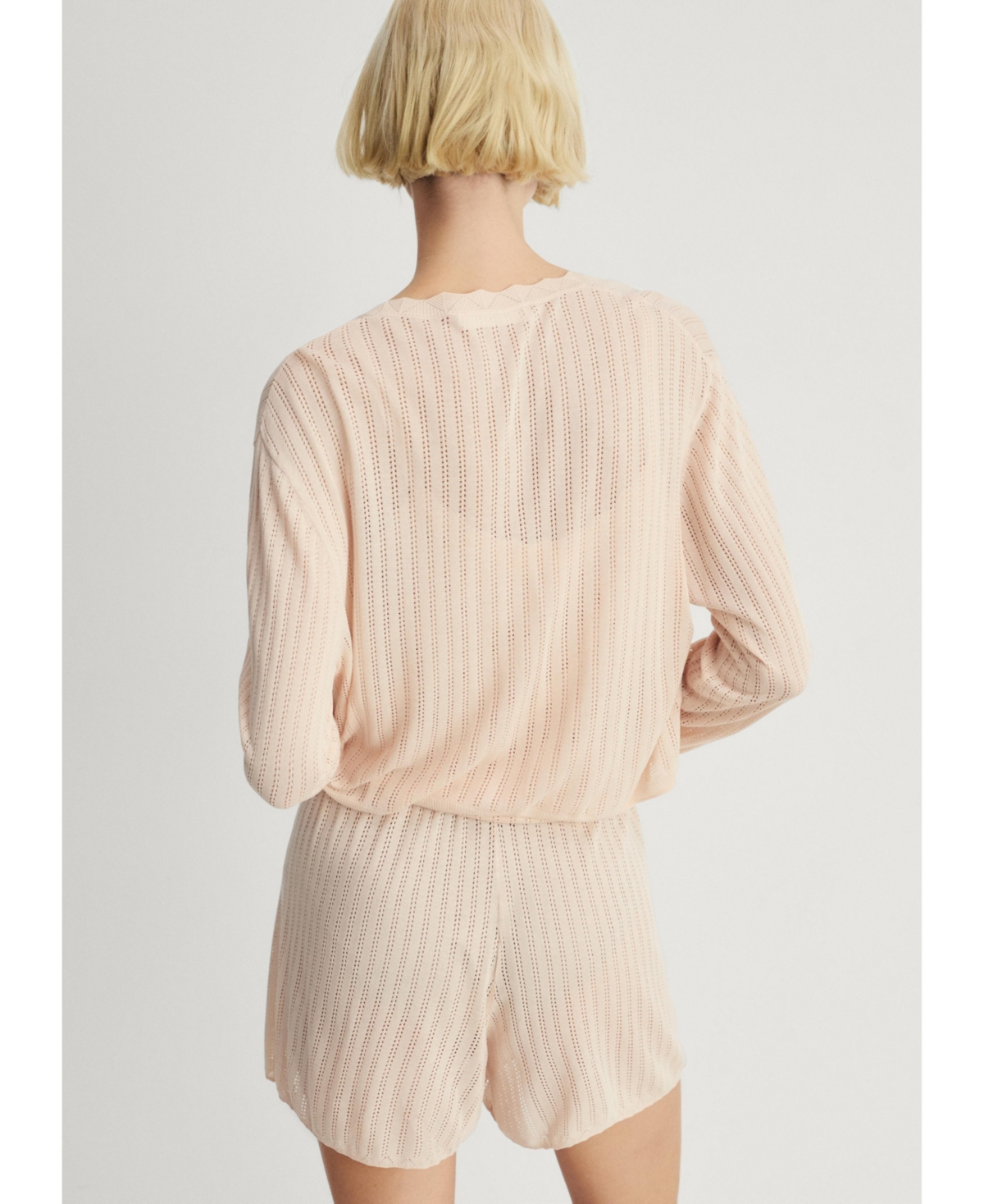Mango Women's Openwork Detail Pajama Cardigan
