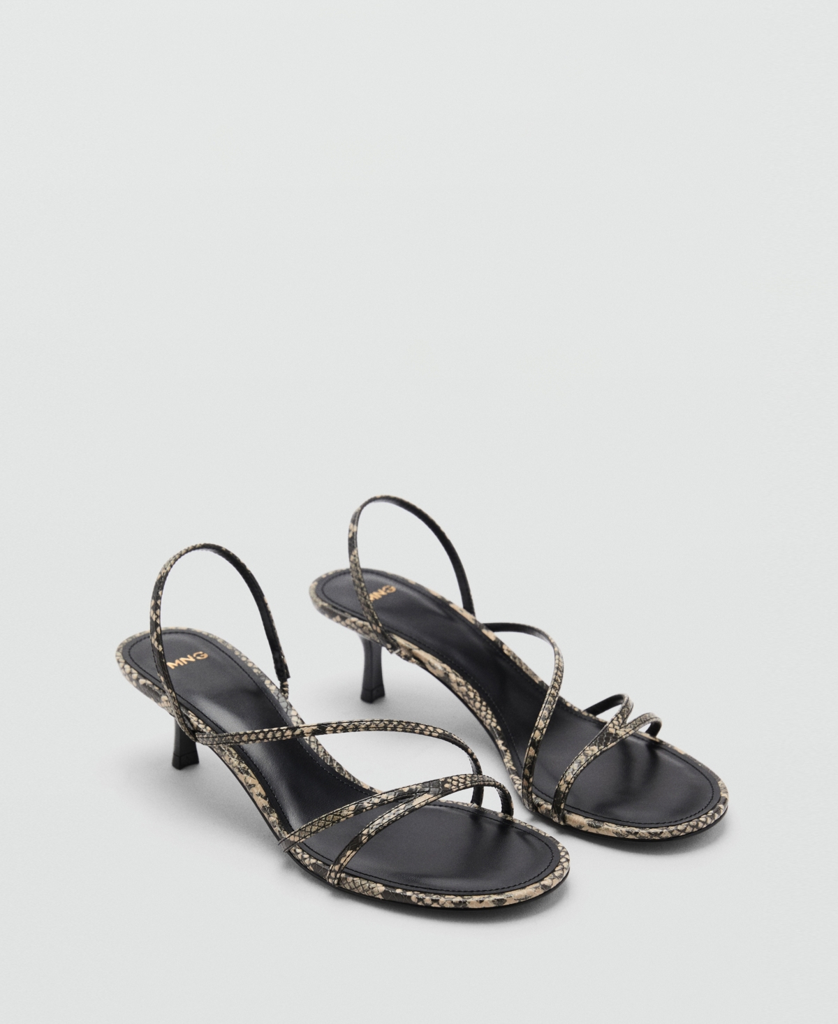 Women's Animal Print Strap Heel Sandals - Gray