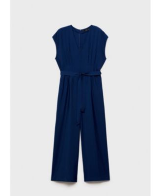 Women's Long Cropped Belted Jumpsuit