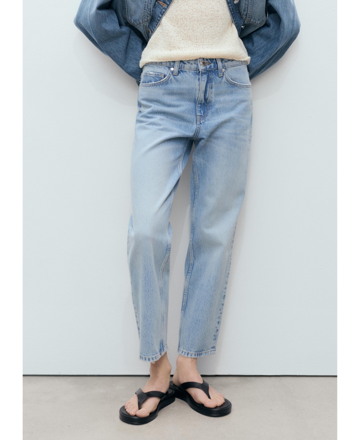 Women's Mid-Rise Straight Jeans - Medium Blue