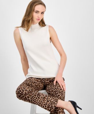 Women's Sleeveless Mock-Neck Sweater