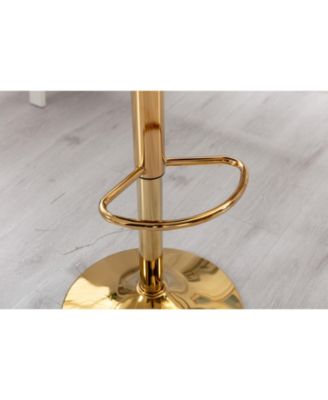 Velvet Bar Chair, Pure Gold Plated, Unique Design, 360 Degree Height