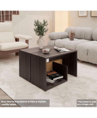 Vega Side Table in Melamine with Open Storage