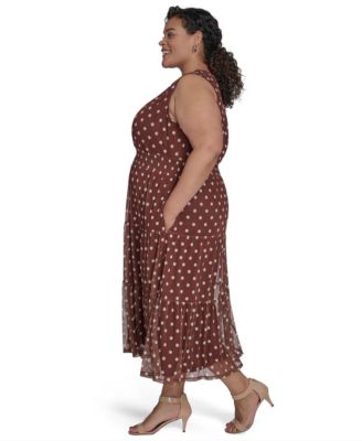 Plus Size Jewel-Neck Sleeveless Midi Dress